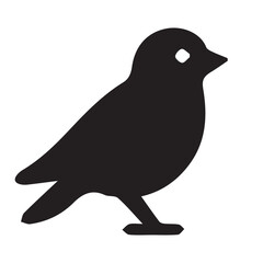 Fototapeta premium A striking vector illustration of a bird silhouette on a branch, perfect for an icon depicting wildlife in nature