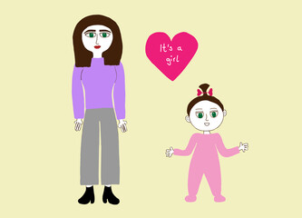 mother and her baby girl 