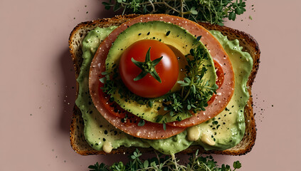 sandwich with tomato and cucumber