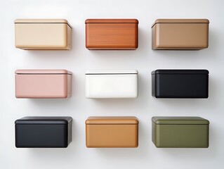 Stylish Compact Storage Boxes in Various Colors and Textures for Home Organization