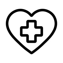 Obraz premium Heart with Medical Cross Icon