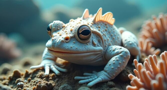 Incredible Frogfish Camouflage in Colorful Coral Habitat High-Resolution 4K Marine Life Video

