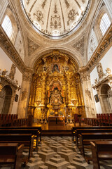 Fototapeta premium Inside view of The Cathedral of Our Lady of the Assumption and of Saint Fructus, Roman Catholic cathedral located in the Spanish city of Segovia, Spain