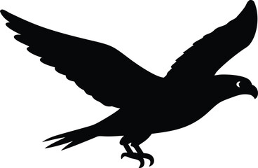 Elegant black silhouette of a soaring eagle depicting strength and freedom in flight