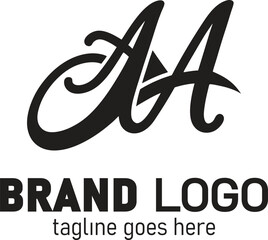 abstract letter AA logo design