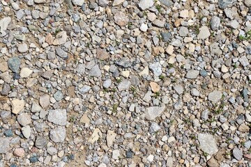 A close view of the rock and stone gravel surface.