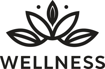 Wellness logo design with nature-inspired abstract icon, clean and modern symbol for spa, self-care, meditation, natural beauty, health and holistic healing brand identity