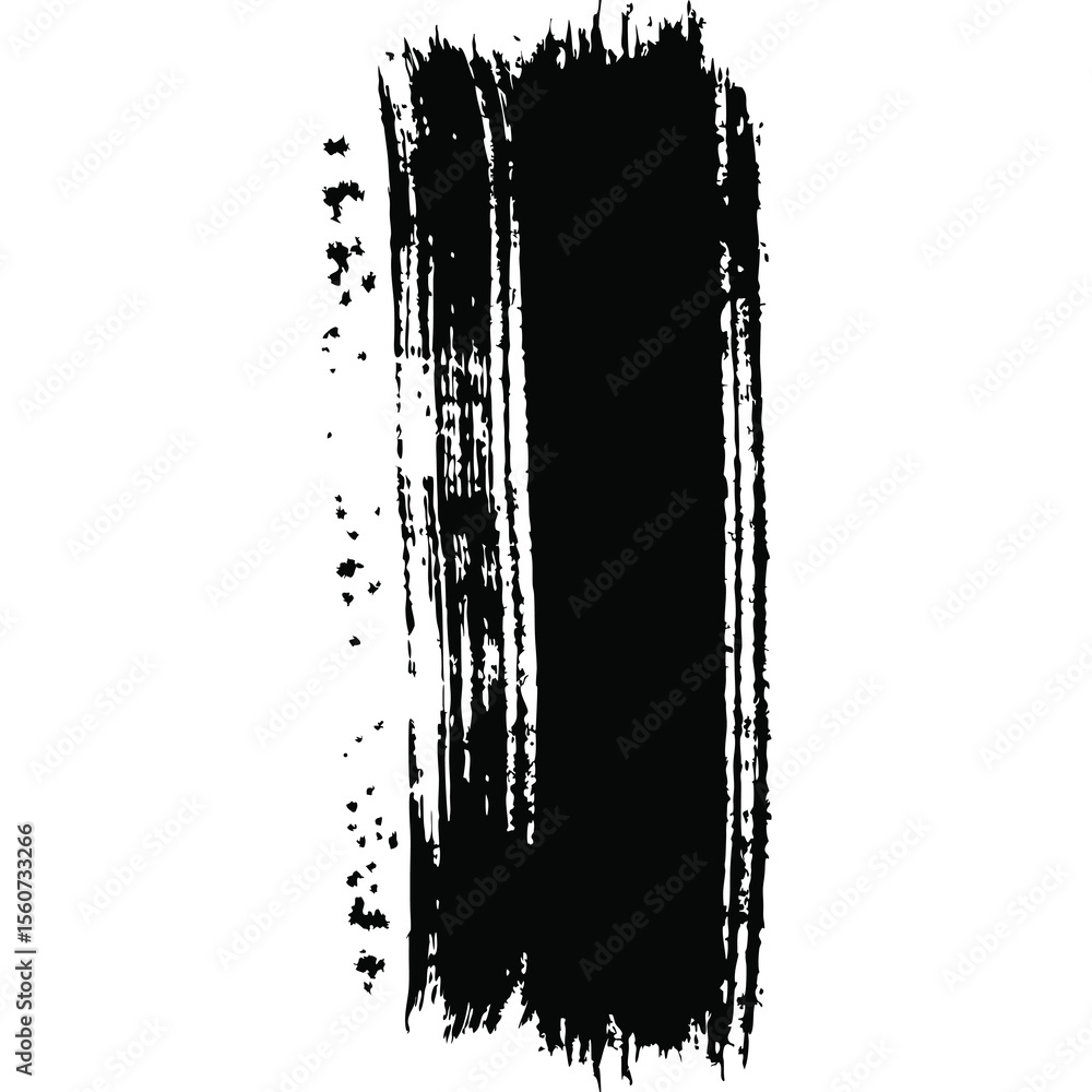 Poster abstract black brush stroke on a white background isolated design element