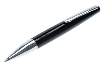 A sleek black pen poised for a creative journey symbolizing innovation and precision under on transparent background