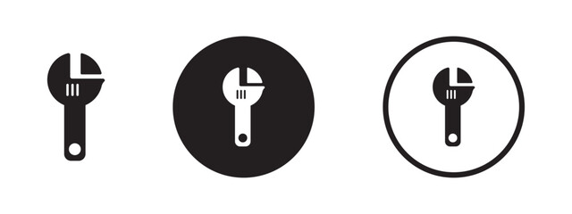 Wrench and Pie Chart Symbol Icons
