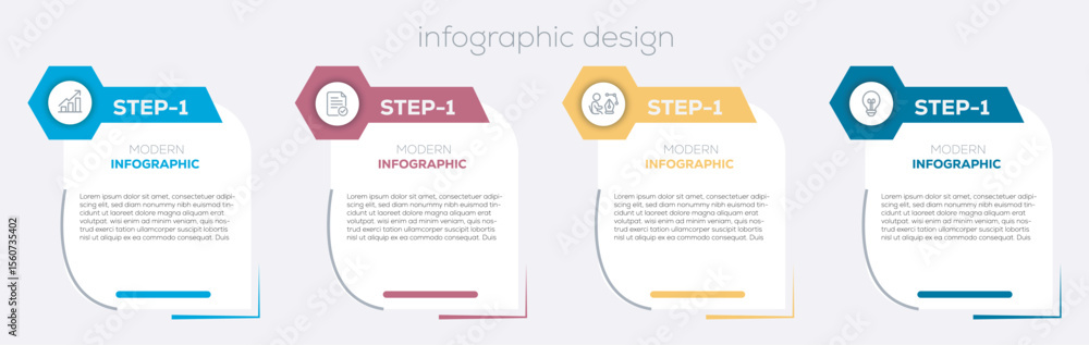 Poster infographic template design icons 4 options or steps. business concept with 4 steps or options, can 
