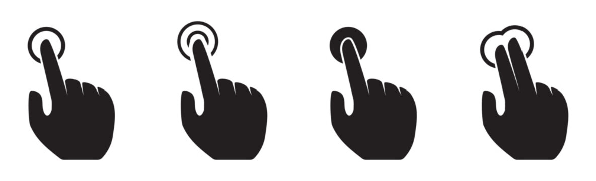 Gesture hand icon. Smartphone, sign fingers touch, click, zoom, rotate, tap display. Gesture Touch symbol. Vector illustration eps 10