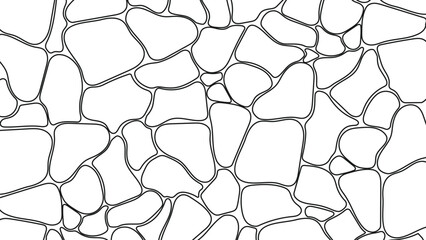 Organic abstract pattern background with irregular rounded shapes and thin black lines on a light backdrop. Modern texture perfect for packaging, textiles, web, and graphic design
