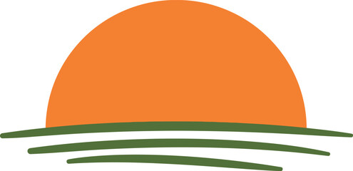 Golden Sunset Horizon Warm Gradient Landscape Icon