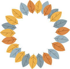 Autumn Fall Leaves Wreath Circle Seasonal Decor