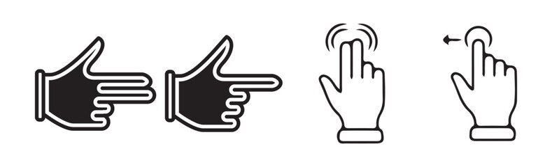 Black finger touch screen gesture vector. Swipe up icon. Outline symbol. Vector eps 10