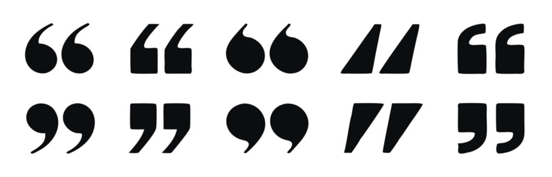 Quote mark collection. Quotation icon set. Vector illustration and transparent png. 