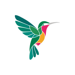 Geometric hummingbird logo