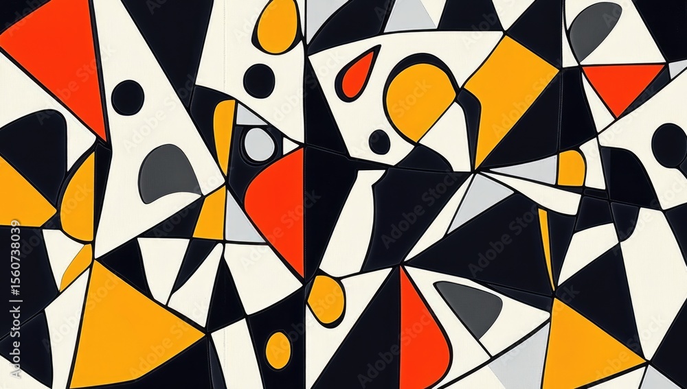 Poster abstract geometric pattern with bold shapes and colors