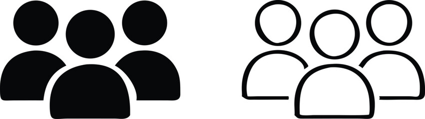 group icon. team of employees or person symbol. simple squad avatar for app, ui, website, design element. transparent png and vector illustration. 