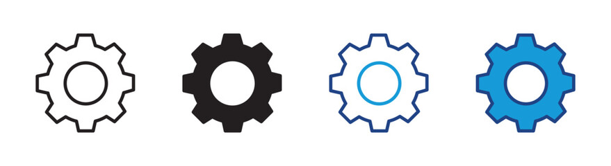 Gear set. Black gear wheel icons on white background ,Cog wheel icon. Gear wheel icon. vector illustration .