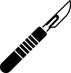 Medical Scalpel Silhouette Icon - Surgery & Healthcare Tool