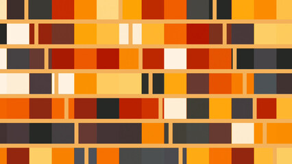 Abstract orange red and yellow geometric squares tiles design background 4k