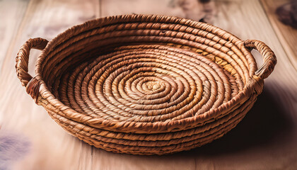 Fototapeta premium woven basket rustic handmade decor natural wicker texture for home