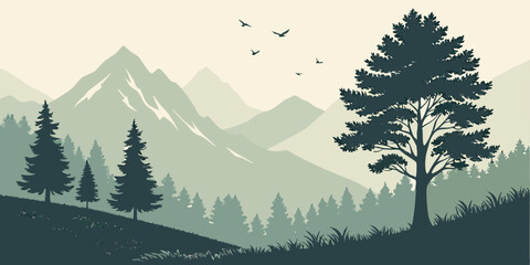 winter landscape with mountains