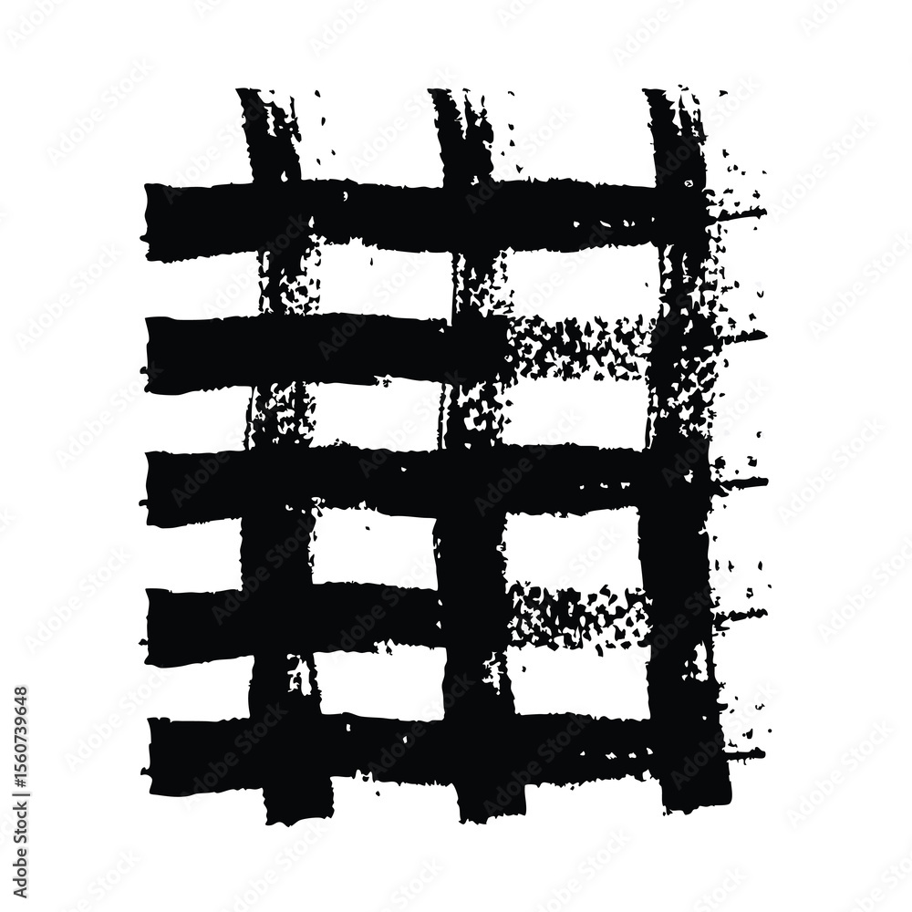 Poster abstract black grid pattern with transparent background for creative design projects