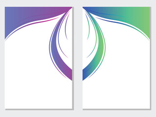 Set of light colorful vector wave shape vertical backgrounds for poster, banner or flyer