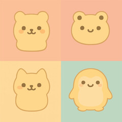 Kawaii cookies and animals