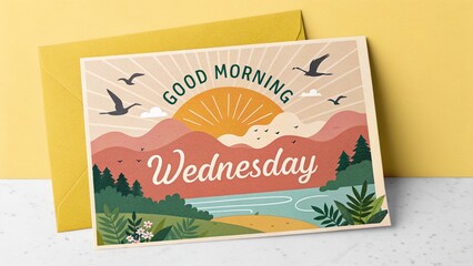 Good Morning wednesday Inspirational Daily Greeting Card 