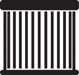 Car Engine Air Filter Silhouette | Flat Black Icon Illustration Vector Format