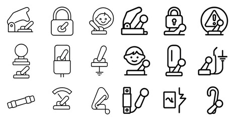 Set of icons for a medical device. The icons include a key, a phone, a microphone, a camera, a light switch, a door, a button, a lock, a microphone, a speaker, a microphone, a camera