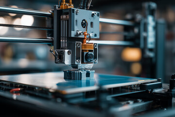Fototapeta premium Industrial 3D Printer Creating Mechanical Parts