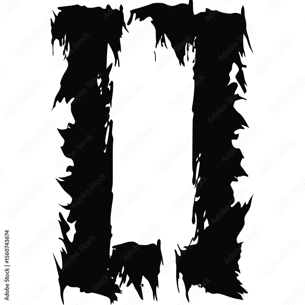 Poster abstract black silhouette with irregular edge shape suitable for modern design elements