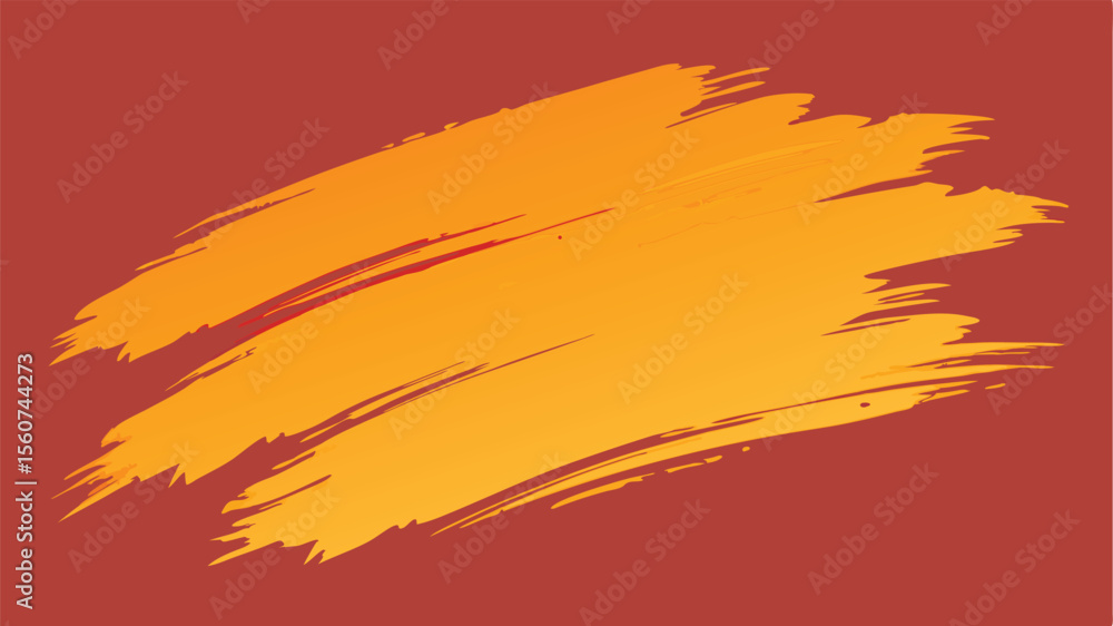 Poster abstract brush strokes design in vibrant orange and red tones with transparency