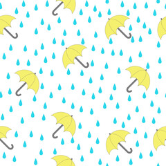 Obraz premium seamless pattern yellow Umbellars raindrop with transparent background 