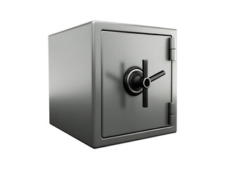   image of a steel safe isolated on white background PNG, ai generated