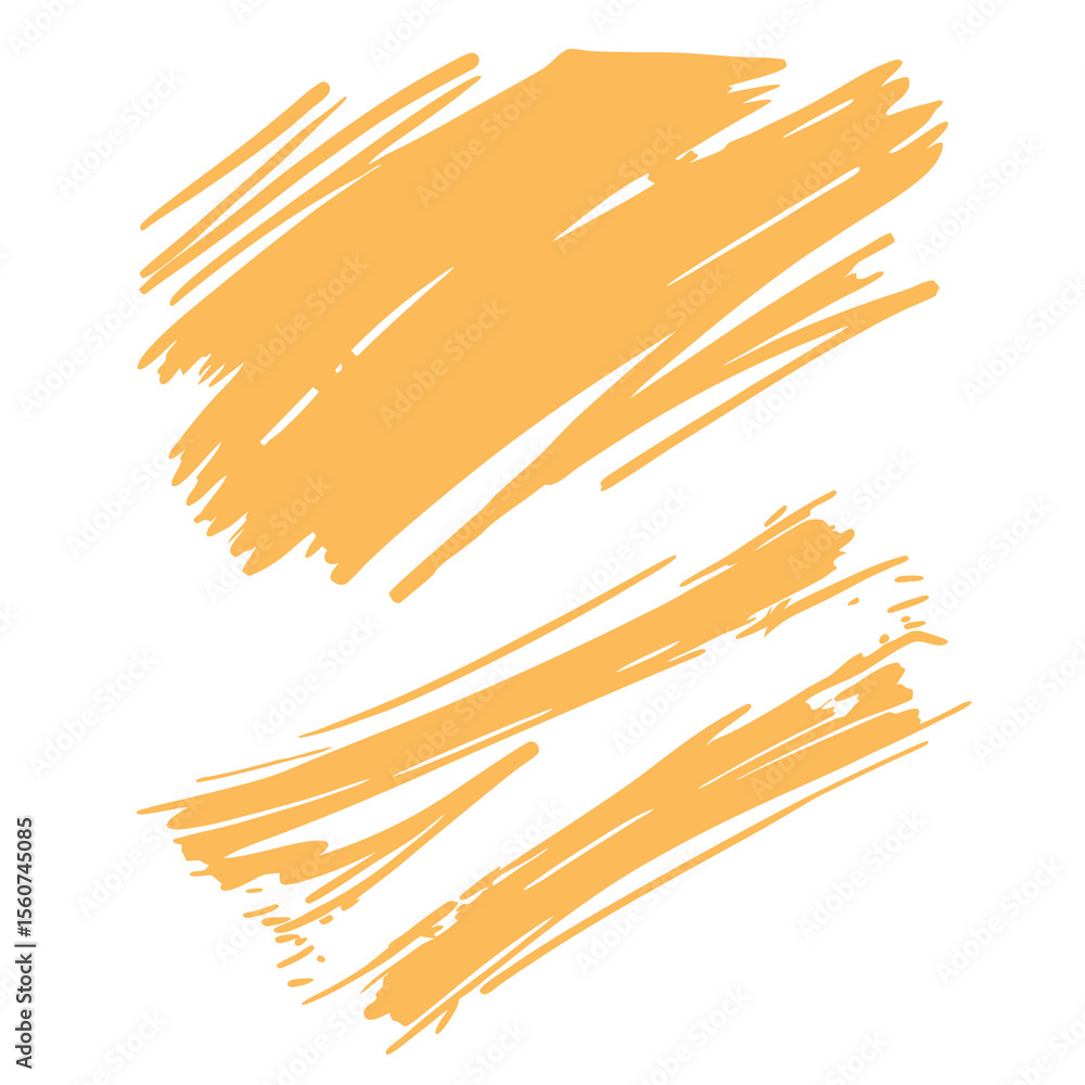 Aufkleber abstract brush strokes with transparency in a warm yellow color scheme