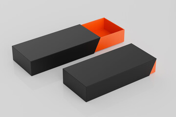 Blank Sliding Box Design Mockup on White Background - 3D illustration render