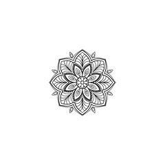 Circular pattern in the form of a mandala. Henna tatoo mandala. Mehndi style. Decorative pattern in oriental style. Coloring book page.