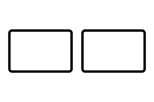 Rounded Black Rectangle Frames PNG – Dual UI Boxes with Transparent Background	