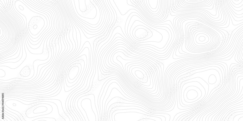Poster white background with abstract topographic grey contour lines creating a seamless pattern design a p