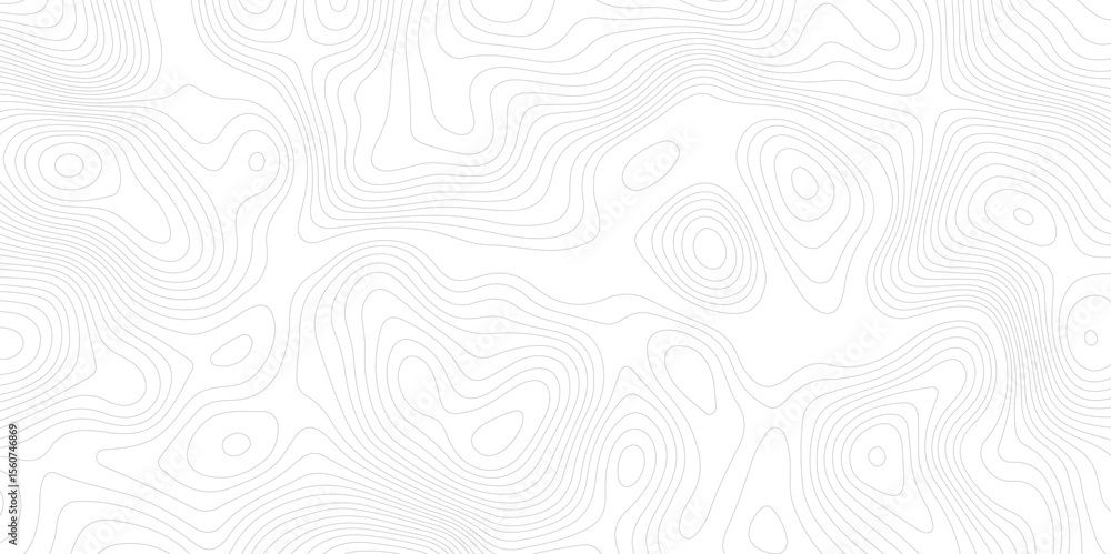 Poster white background with abstract topographic grey contour lines creating a seamless pattern design a p