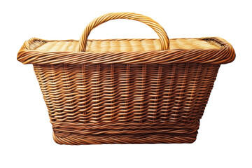 Obraz premium A handcrafted wicker picnic basket evoking memories of outdoor lunches brimming with charm on transparent background