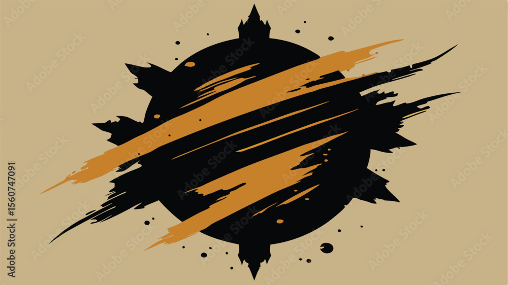 Poster abstract brushstroke design with unique shape and transparency suitable for various projects