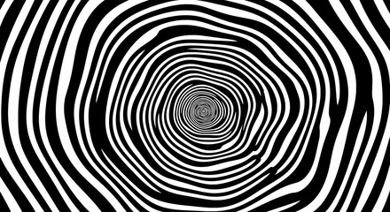 Hypnotic Swirl Optical Illusion – Black and White Psychedelic Pattern
