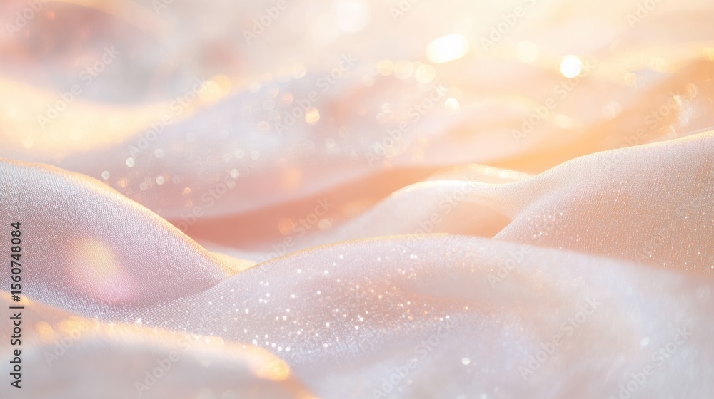Aufkleber waves of soft fabric illuminated by warm sunlight create a serene and tranquil atmosphere in a cozy 